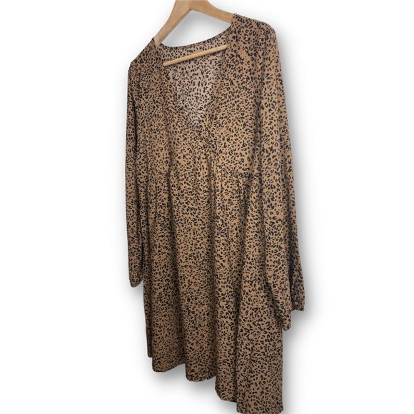 👗 Shein | NWOT Long Sleeved Leopard Print Dress | Size L - Picture 2 of 7